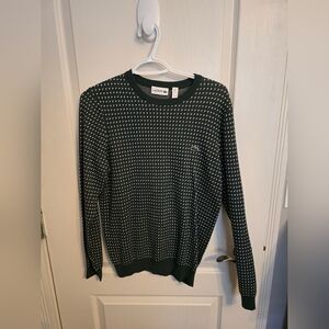 Lacoste Black and White Crewneck Sweater